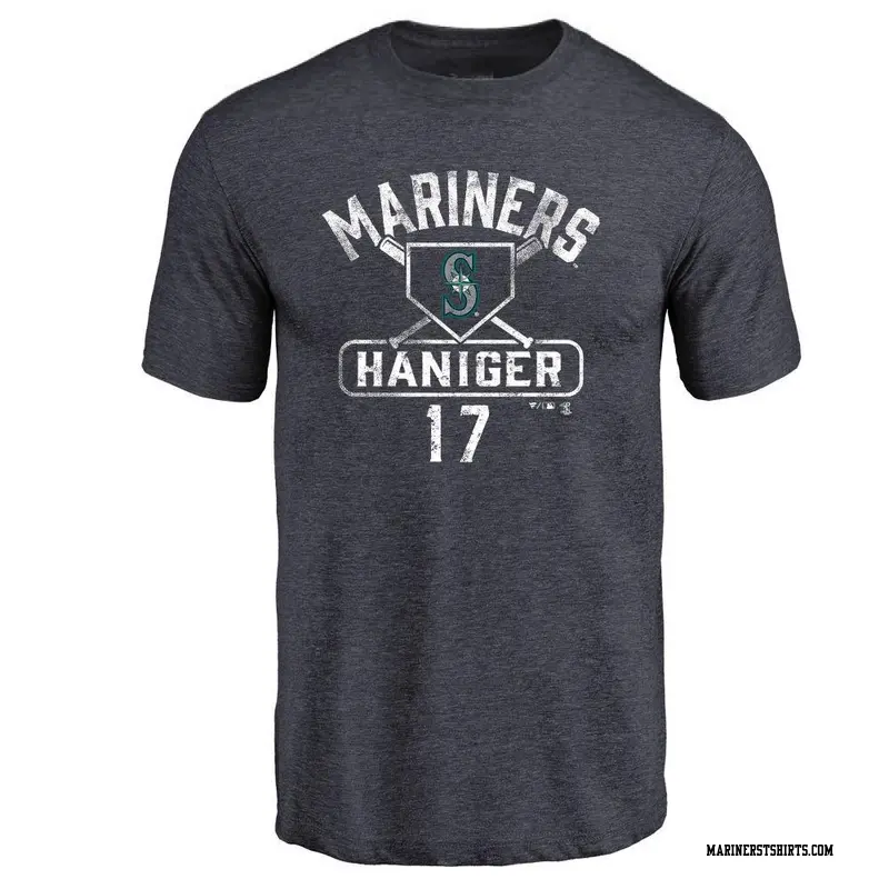 Men's Seattle Mariners ＃17 Mitch Haniger Navy Base Runner T-Shirt