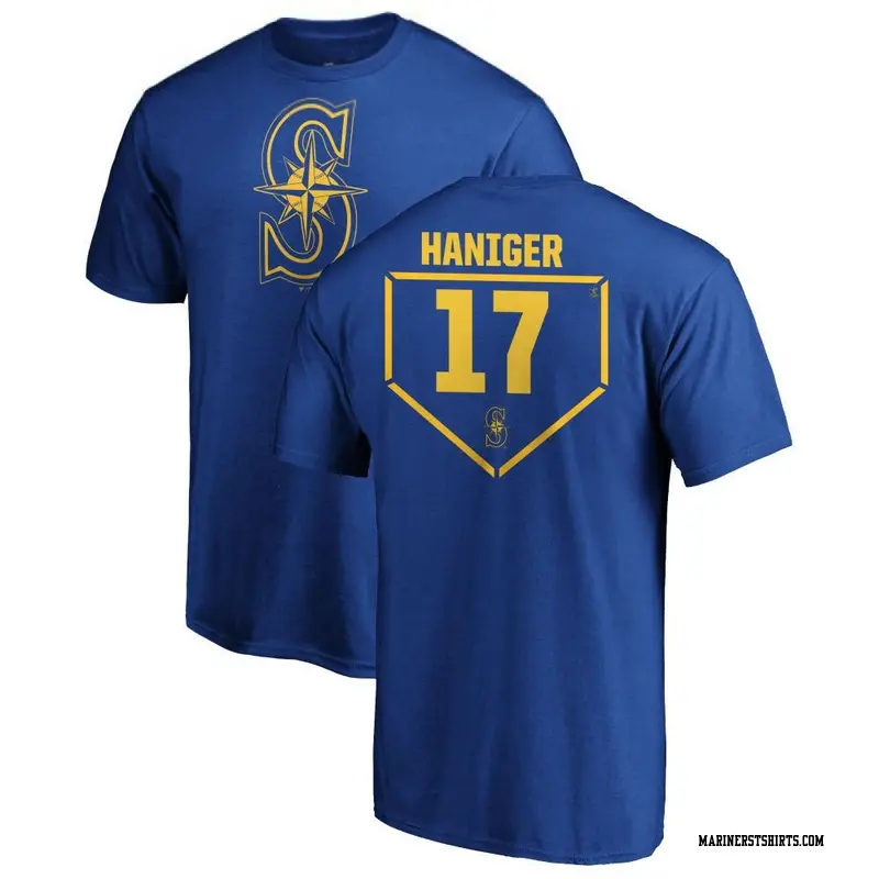 Men's Seattle Mariners ＃17 Mitch Haniger Royal RBI T-Shirt