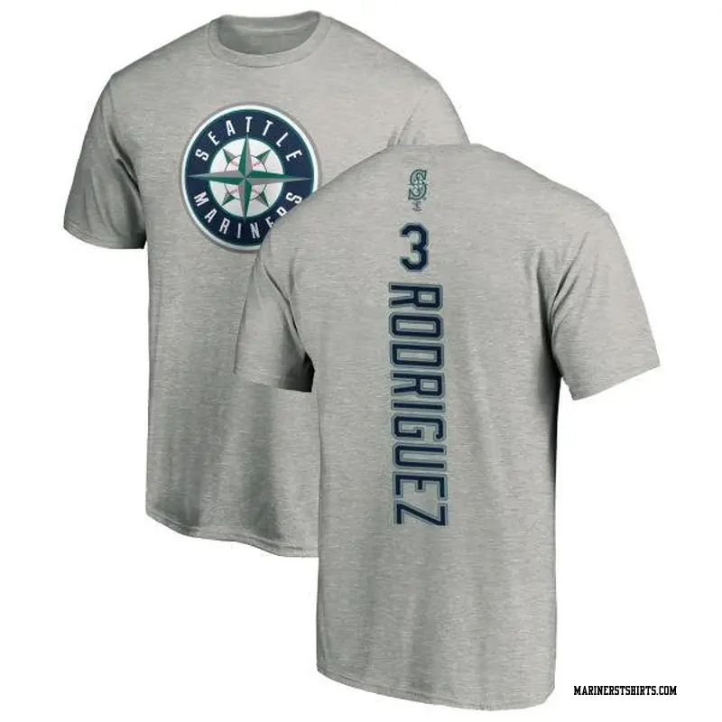 Men's Seattle Mariners ＃3 Alex Rodriguez Ash Backer T-Shirt
