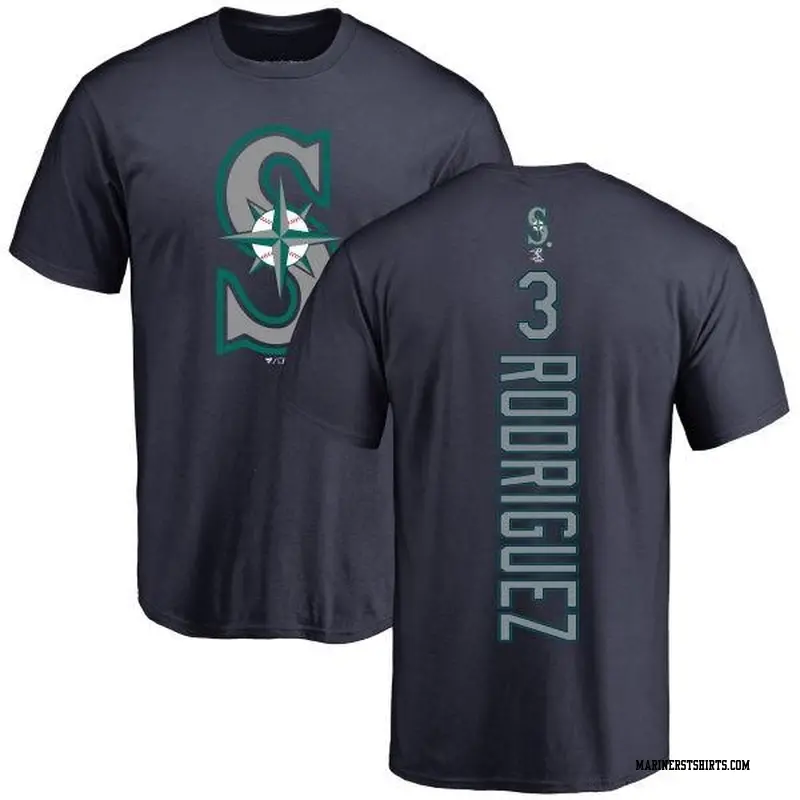 Men's Seattle Mariners ＃3 Alex Rodriguez Navy Backer T-Shirt