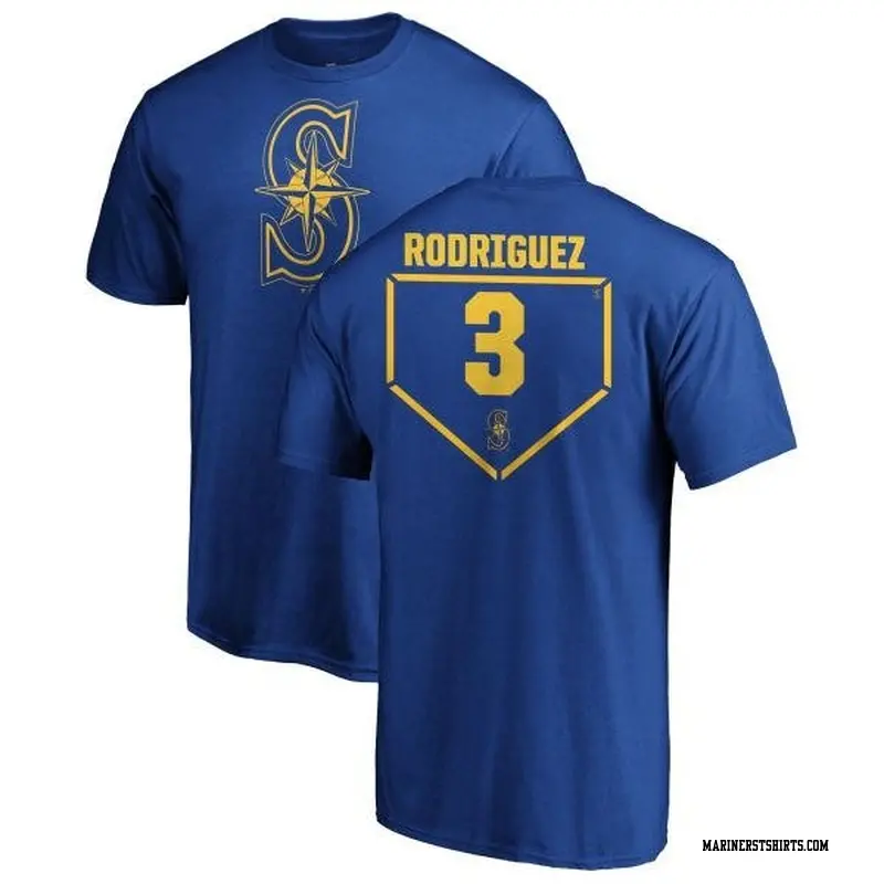 Men's Seattle Mariners ＃3 Alex Rodriguez Royal Branded RBI T-Shirt