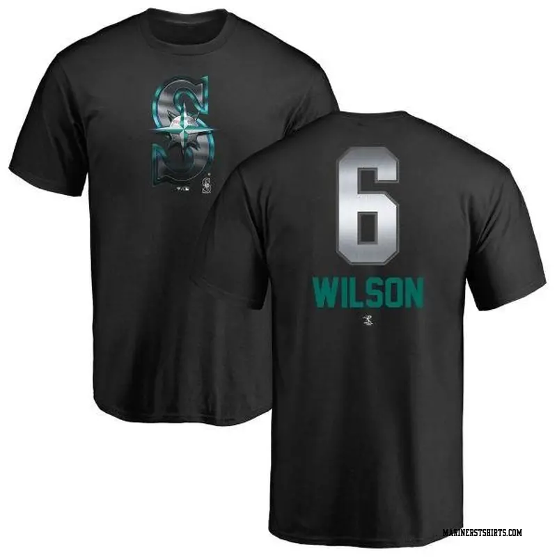 Men's Seattle Mariners ＃6 Dan Wilson Black Branded Midnight Mascot T-Shirt