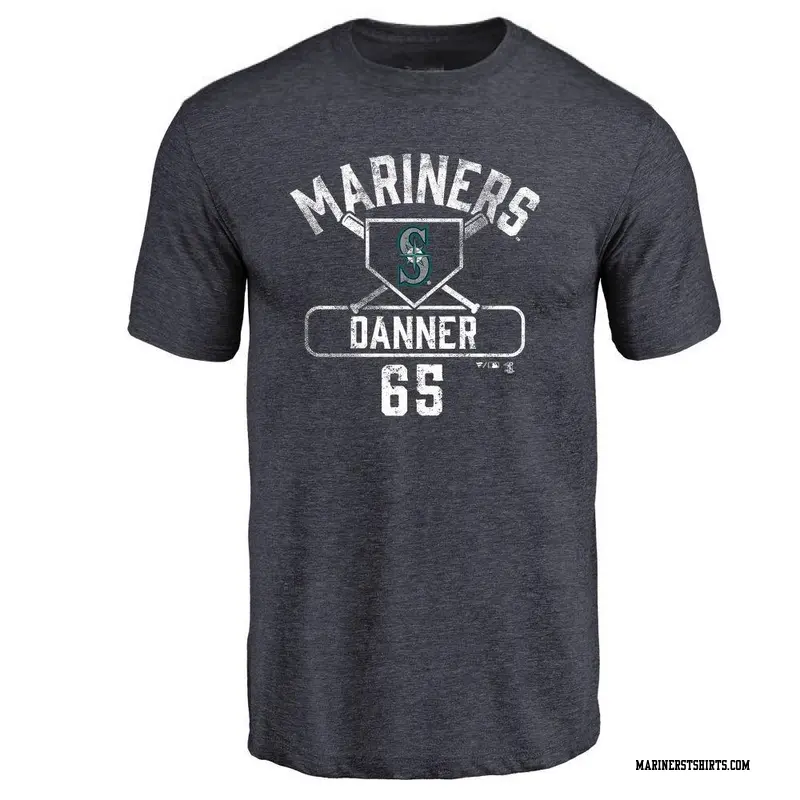 Men's Seattle Mariners ＃65 Hagen Danner Navy Base Runner T-Shirt
