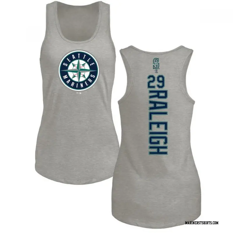 Women's Seattle Mariners ＃29 Cal Raleigh Ash Branded Backer Tank Top