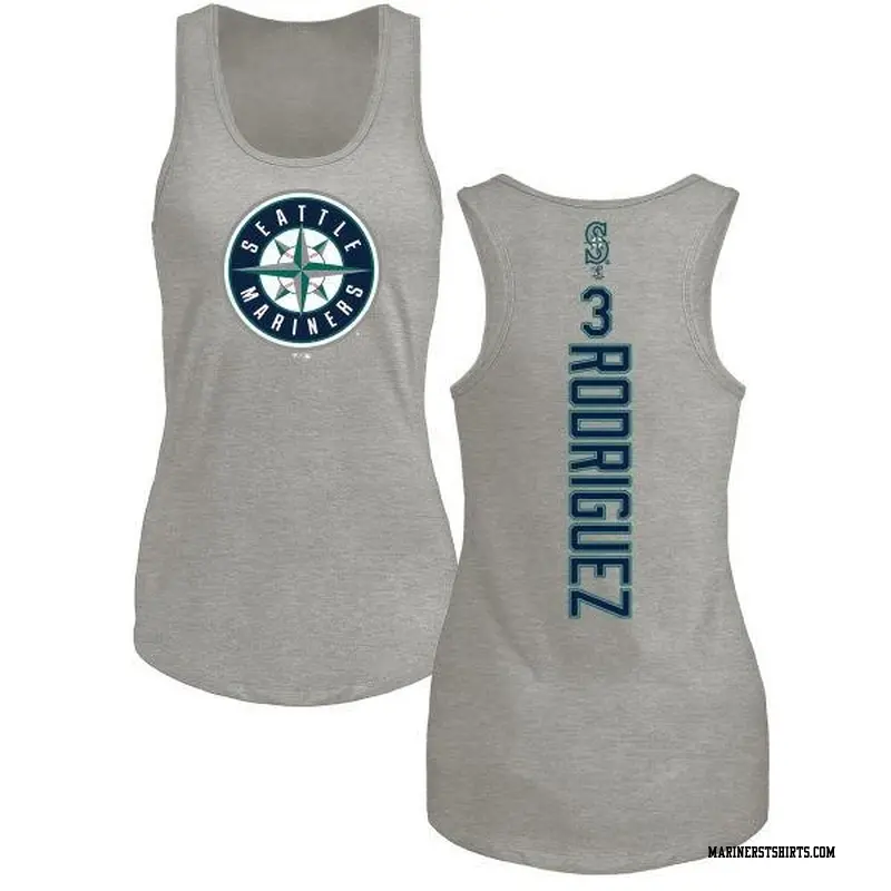 Women's Seattle Mariners ＃3 Alex Rodriguez Ash Branded Backer Tank Top