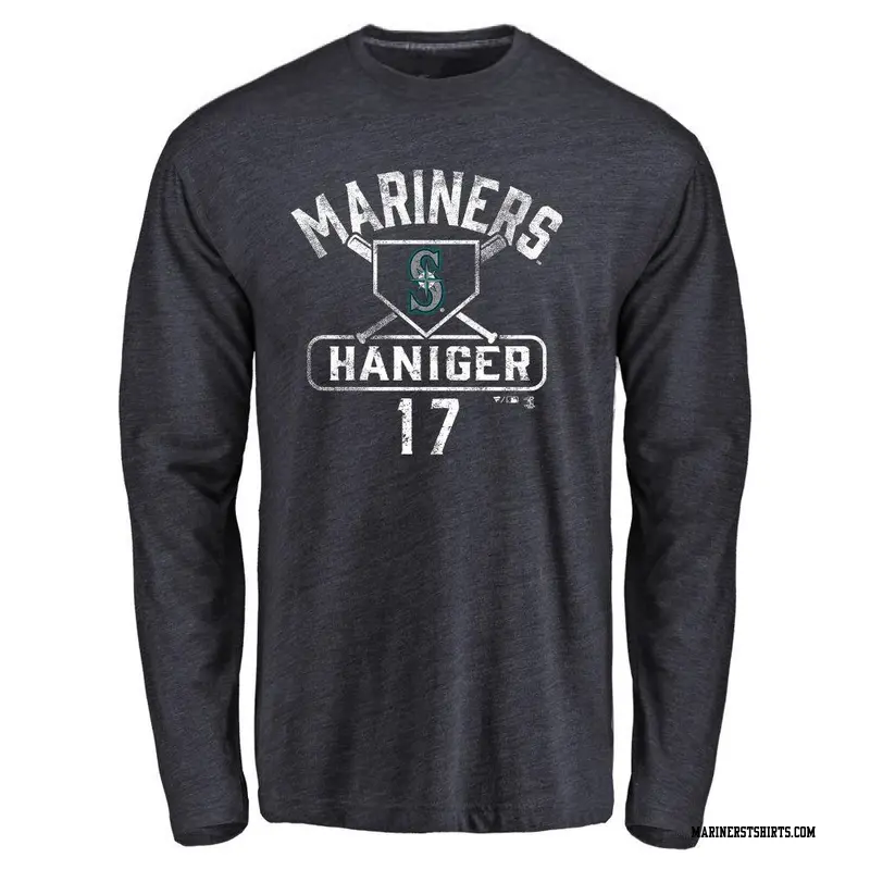 Youth Seattle Mariners ＃17 Mitch Haniger Navy Base Runner Long Sleeve T-Shirt